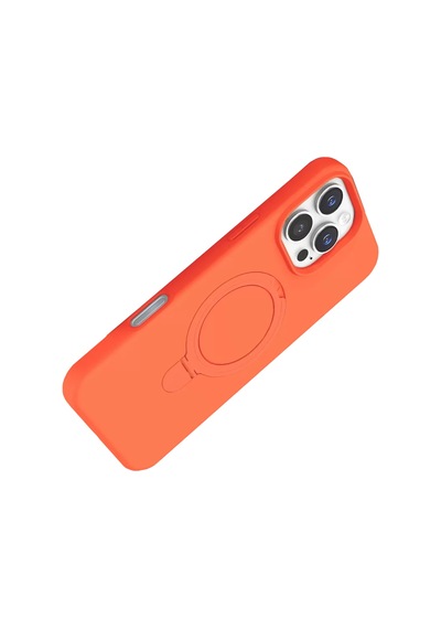Newface Apple İphone 16 Pro Regal Magsafe Standlı Kapak - Turuncu