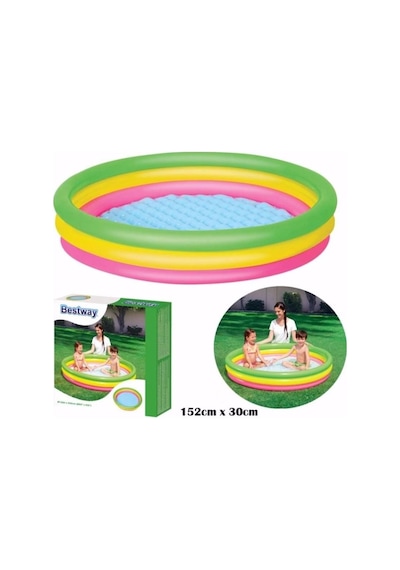 Bestway 51103 Şişme Taban 3 Boğumlu Havuz 152 x 30 CM Çok Renkli Bestway 51103 Şişme Taban 3 Boğumlu Havuz 152 x 30 CM Çok Renkli