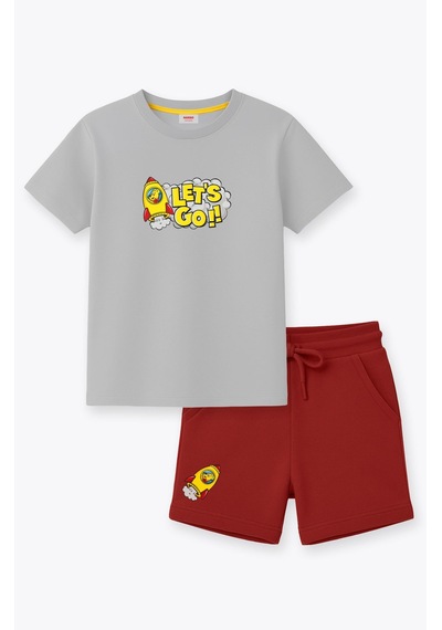Haribo T-shirt Şort Takım Gri