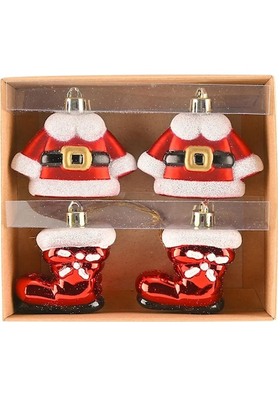 Asılabilir Yılbaşı Yeniyıl Ağacı Süsü Noel Baba Kıyafetleri Christmas New Year Santa Clothes Ornaments