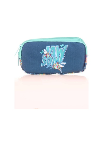 Kaukko Kids 3 Bölmeli Kalem Çantası Fast Shark Mavi L8167