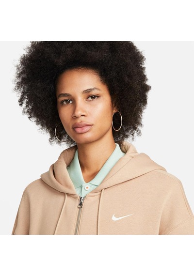 Nike Sportswear Phoenix Fleece Oversized Full-zip Hoodie Kadın Sweatshirt Kahverengi