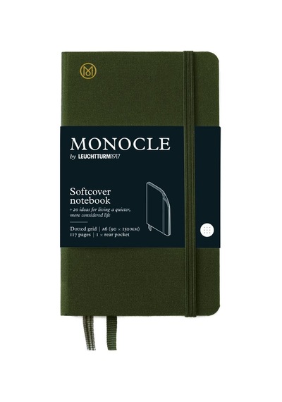 Leuchtturm1917 Monocle Serisi, Cep Boy A6 , Sert Kapak, 192 Numaralandırılmış Noktalı Sayfa, Zeytin Yeşili Yeşil