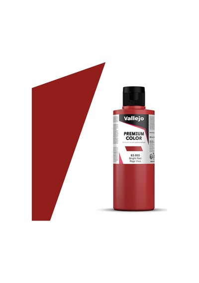 Vallejo 63005 200 Ml. Bright Red, Premium Rc Color Serisi Model Boyası Renkli
