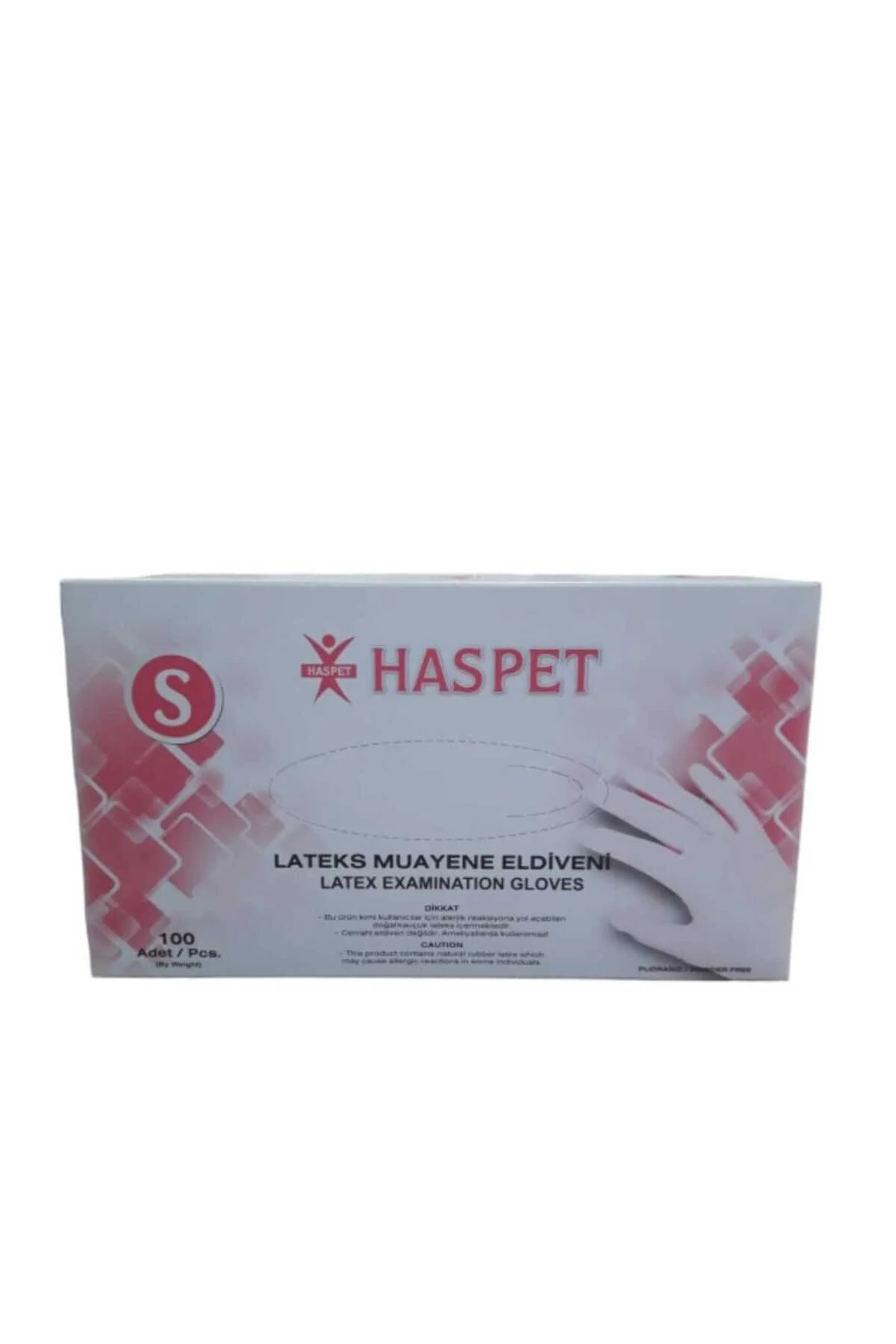 Haspet S Beden Pudrasız Lateks Eldiven Tek Kullanımlık, 100 Adet