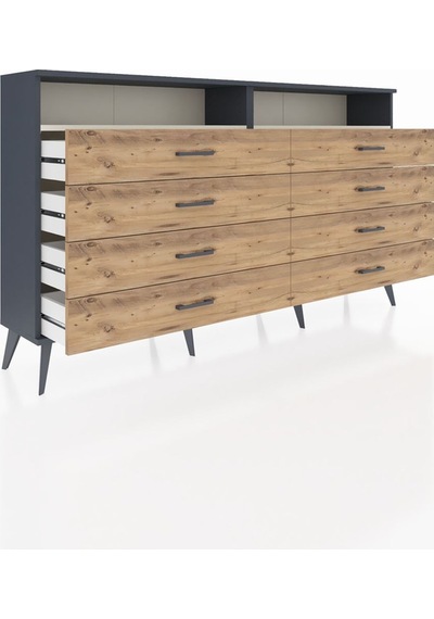 Arges Konsol 2 Raflı 8 Çekmeceli 176x30x99 Antrasit-aytaşı/çam Aytası/atlas Çam - Antrasıt Arges Konsol 2 Raflı 8 Çekmeceli 176x30x99 Antrasit-aytaşı/çam Aytası/atlas Çam - Antrasıt