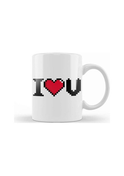 I Love You Video Game Heart 01 Kupa Bardak Porselen Karışık