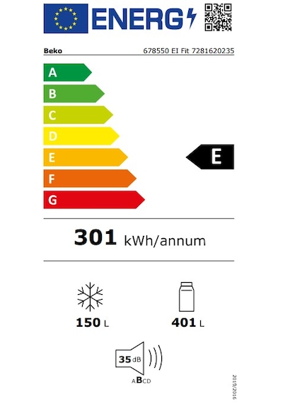 Beko 678550 EI Fit 551 l No-Frost Buzdolabı