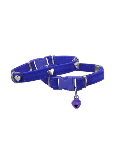 Markapet Kadife Kedi Boyun Tasması Kalpli 20-32 Cm Mavi