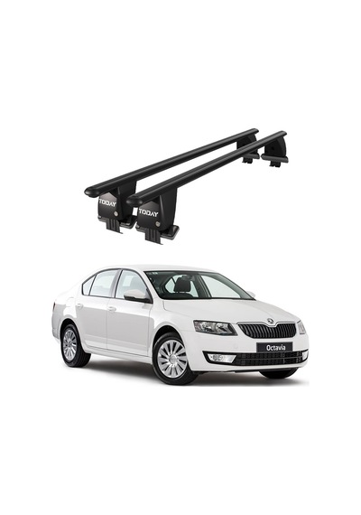 Royal Skoda Octavia Iıı 2013 Ve Sonrası Uyumlu Siyah Kilitli Ara Atkı Port Bagaj Tavan Barı