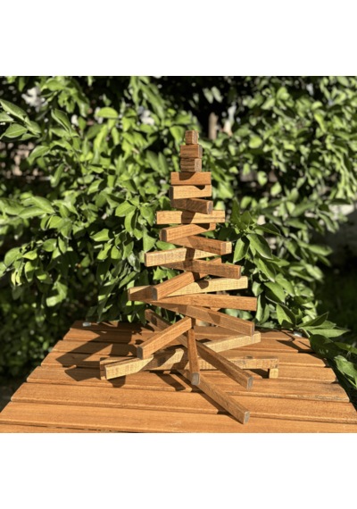 Leftover Ahşap Yılbaşı Ağacı - 54cm Kahverengi