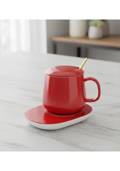 Usb Isıtıcılı 350ml Kupa Bardak Kırmızı, Kırmızı