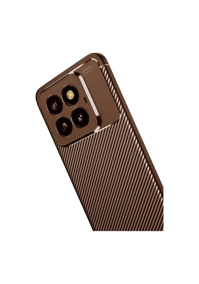 Tedar Xiaomi Mi 14t Pro Kılıf Auto Focus Karbon Kapak - Kahverengi Najmaddin standart