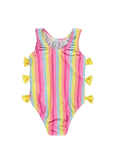 Civil Girls Renkli Çizgili 2-12 Yaş Mayo Set - Pembe