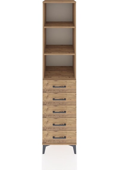 Hyperion Dolap 3 Raflı 5 Çekmeceli 44x44x195 Çam-çam Çam