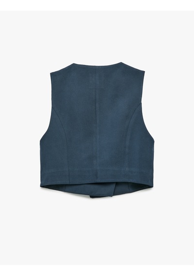 Koton Modal Kumaş Asimetrik Kesim Düğmeli Kruvaze Crop Yelek Lacivert 5sak20099pw Lacivert Koton Modal Kumaş Asimetrik Kesim Düğmeli Kruvaze Crop Yelek Lacivert 5sak20099pw Lacivert