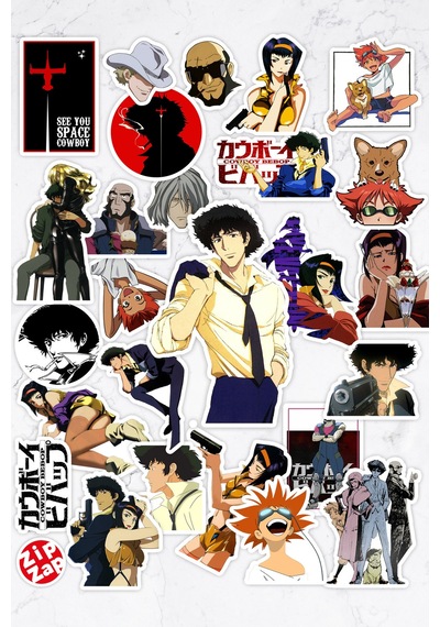 Cowboy Bebop Kovboy Bebop Anime Telefon Laptop Bullet Journal Sticker Paketi 26 Adet Çok Renkli