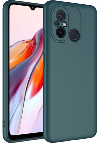 Noktaks - Xiaomi Uyumlu Xiaomi Redmi 12c - Kılıf İçi Kadife Koruyucu Mara Lansman Kapak - Koyu Yeşil