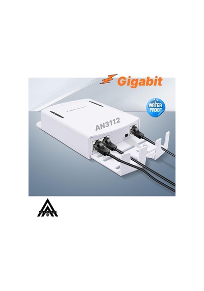 Lexroo Outdoor Dış Mekan Poe Extender 1x2 Çıkış Gigabit 25.5w Ip Kamera Ap Poe Repeater An3112
