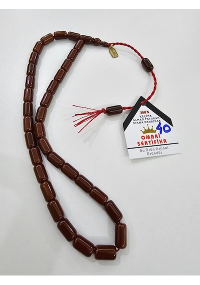 Omari İmzalı Sertifikalı Alman Faturan Sıkma Kehribar Tesbih 12,3 09109640