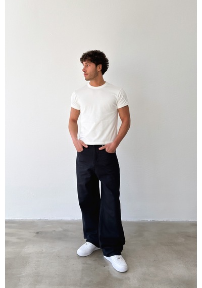 Flaw Gabardin Baggy Pantolon-29632 Lacivert