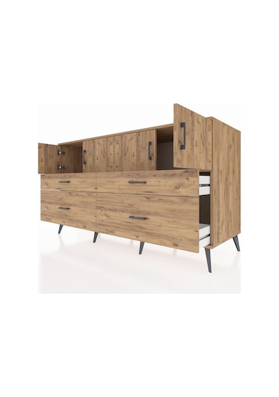 Kronos Konsol 2 Raflı 4 Çekmeceli 4 Kapaklı 176x59x99 Çam-çam Çam-çam