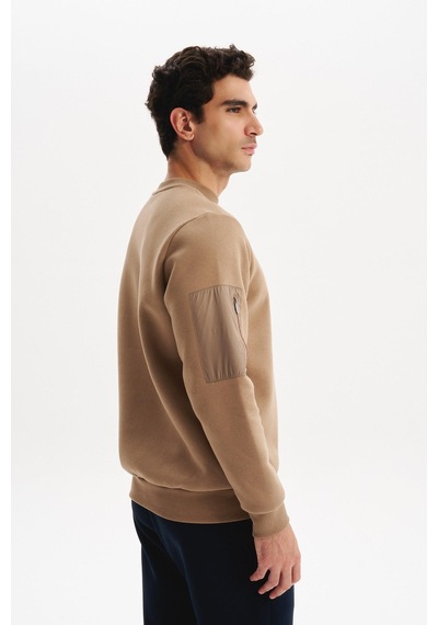 AR-MA Arma Erkek Regular Fit Basic 3 İplik Şardonlu Bisiklet Yaka Sweatshirt Pamuk Polyester Karışımlı K30124603302 Gri
