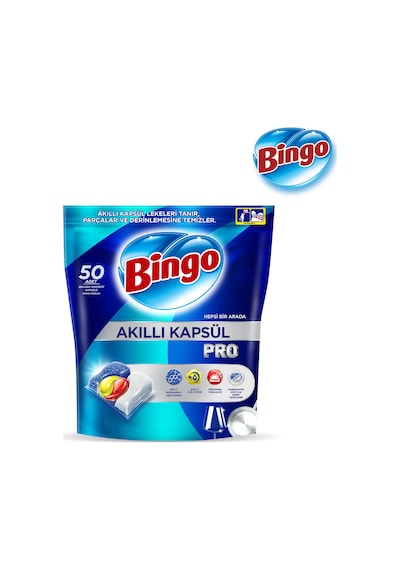 Bingo Akıllı Kapsül Pro Bulaşık Makinesi Deterjanı 50 Tablet