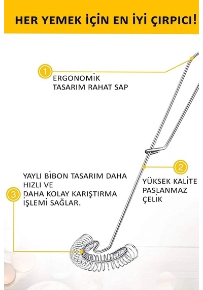Busstier Yaylı Yumurta Çırpıcı Metal Mikser Krem Ve Sos Karıştırıcı Pratik Mutfak Aparatı Diğer