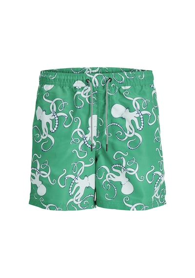 Jack&jones Plus Erkek Desenli Şort - Yazlık Plaj Şortu - Rahat Ve Şık Yeşil