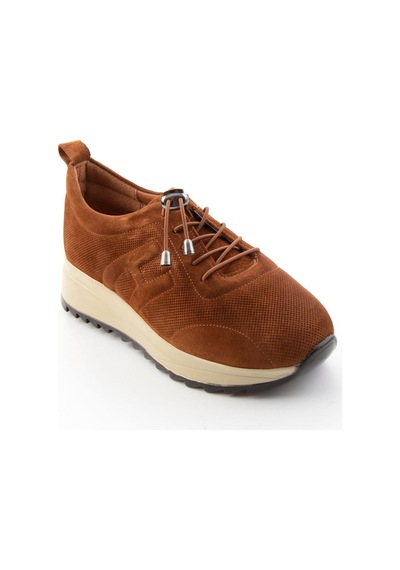 Bambi Taba Süet Hakiki Deri Kadın Sneaker K01756709302