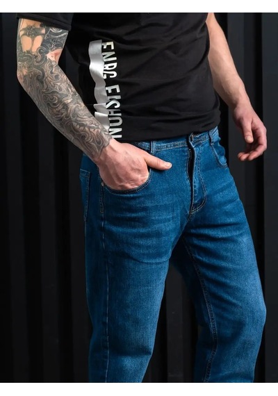 Custom Man Klasik Düz Kesim Kot Pantolonlar 156622402 Mavi