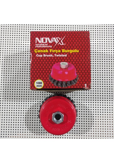 Novax Çanak Fırça Burgulu 100 Mm M14 Tüv Onaylı Ce Belgeli Daire Burgu Çanak