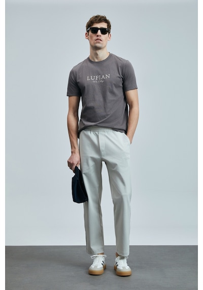 Lufian 111020238 Love Modern Grafik T- Shirt Erkek Tişort Vizon