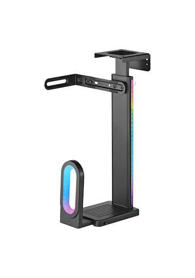 Brateck Rgb Aydınlatmalı Kolay Kurulum Masa Altı-duvar Destekli Siyah Kasa Tutucu Cpb-26r