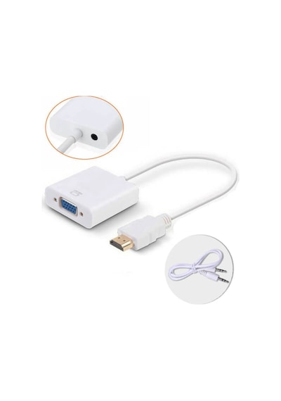 Hdmı To Vga Kablo Çevirici Dönüştürücü + Ses - Hdmi To Vga Kablo (551664582)
