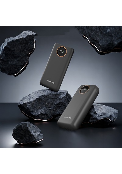 Lenyes P852l Dijital Led Gösterge Type-c Ve Lightning Kablolu Powerbank Uyumlu 22.5w 20000mah Siyah