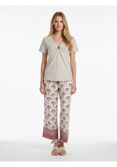Xint Naturel Keten Karışımlı Oversize Bluz 602604