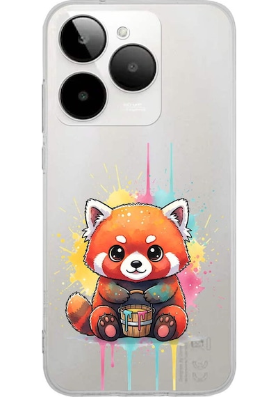 General Mobile Era 30 İle Uyumlu Splash Tilki Tasarımlı Şeffaf Silikon Kılıf 051k
