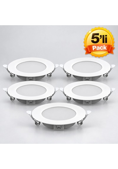 Horoz Aura-5 5w Beyaz 6400k Led Armatür 5''li Pack Çok Renkli