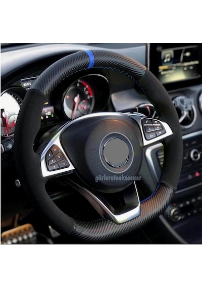 Peugeot 207 Alkantra-Karbon Yüzüklü Direksiyon Kılıf