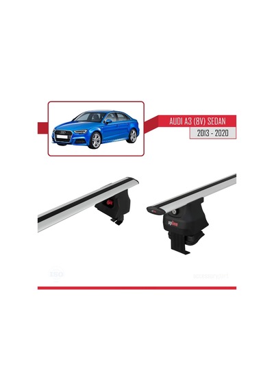 Audi A3/s3 8v Sedan 2013-2020 Arası İle Uyumlu Ace-4 Ara Atkı Tavan Barı Gri
