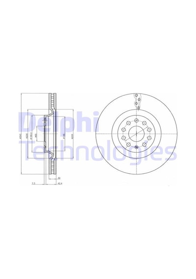 Delphı Bg9109c - Fren Diski Tekli Paket - Boyalı. Delikli Ön Aud
