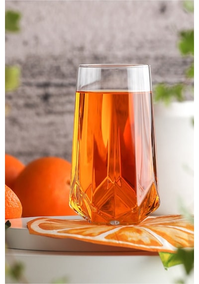 Lav Valeria Cam Meşrubat Bardağı 6'lı 460 ml (Büyük Su/Kokteyl/Soğuk Kahve Bardağı )