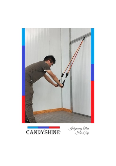 Candyshine 12 Parça Deluxe Profesyonel Lateks Premium Fitness Direnç Lastiği Çok Renkli