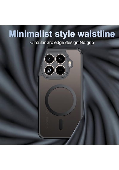 Xiaomi Mi 15t Pro Kılıf Mat Magsafe Şarj Özellikli Görünümlü Hassas Butonlu Lansman Renkli Yumuşak Kenarlı Siyah