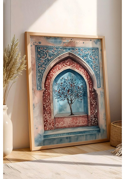 Premium Geleneksel Motifli Yaşam Ağacı Çerçeveli Tablo - Lüks Ramazan Serisi Sanatsal Duvar Dekoru Kayın Premium Geleneksel Motifli Yaşam Ağacı Çerçeveli Tablo - Lüks Ramazan Serisi Sanatsal Duvar Dekoru Kayın