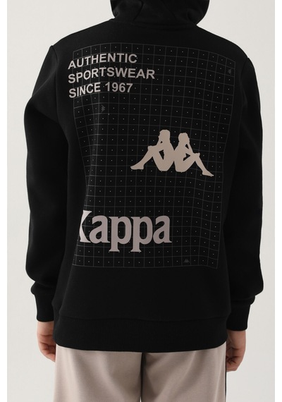 Kappa Siyah Yaka Fermuarlı Kapüşonlu Erkek Çocuk Sweatshirt