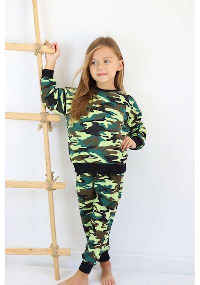 Harika Kids Kız-erkek Unisex Çocuk İki İplik Kumaş Orta Kalınlıkta Nakışlı Örme Basic Eşofman Takımı 001