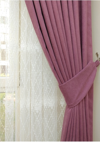 Evdepo Home Gül Kurusu Fon Perde Tek Kanat  (540058763) Gülkurusu